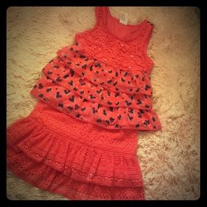 Justice Girl’s Tiered Skort and Sleeveless Babydoll Summertime Top Outfit